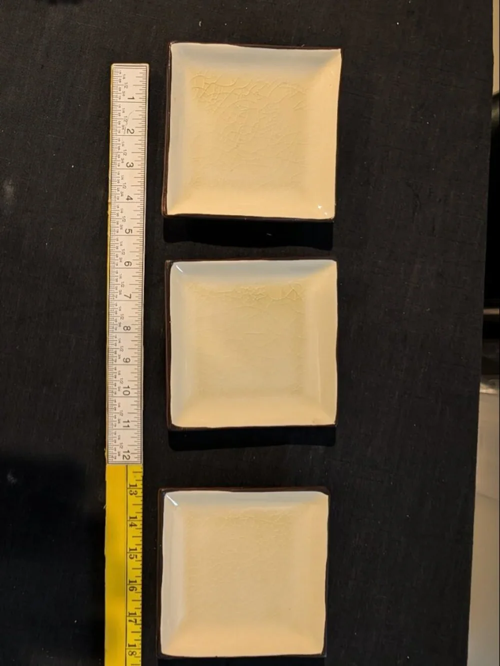 World Market Square Crackle Ceramic Mini Plates Set
